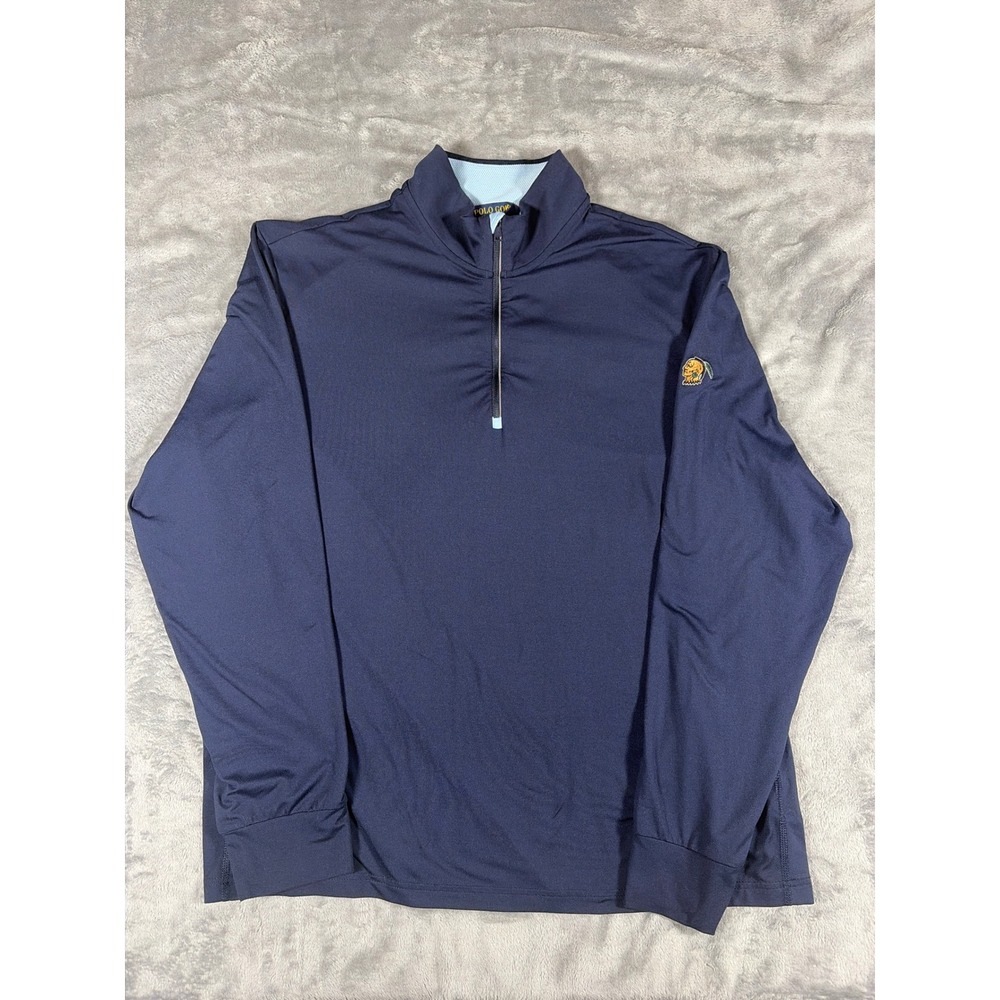 Polo Golf Ralph Lauren Mens XL Navy Blue Quarter Zip Pullover Wicking 781785
